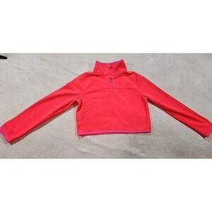 Tek Gear Crop Fleece‎ Pullover 1/4 Zip Pink Large 10-12